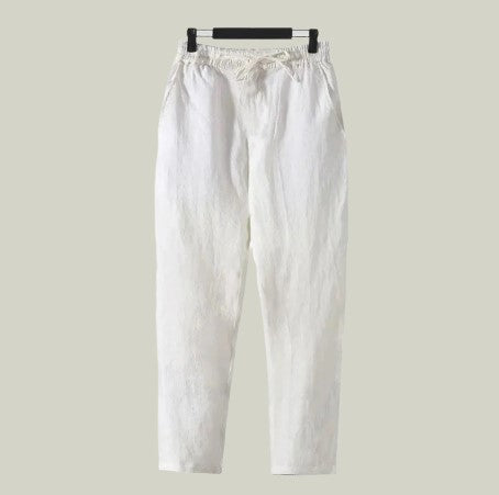 Linen Straight-Leg Trousers