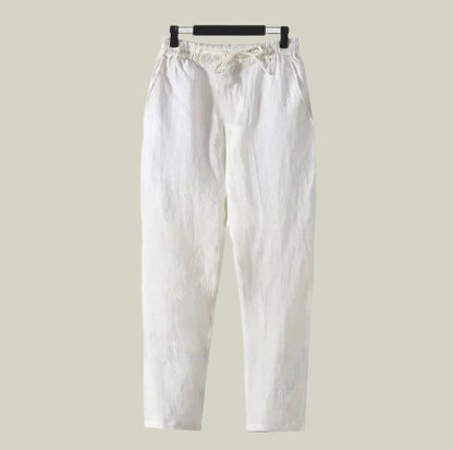 Linen Straight-Leg Trousers