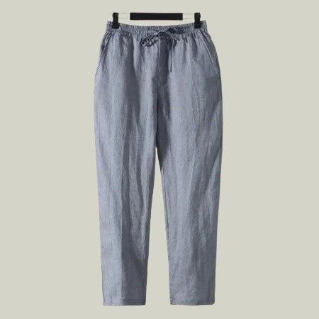 Linen Straight-Leg Trousers
