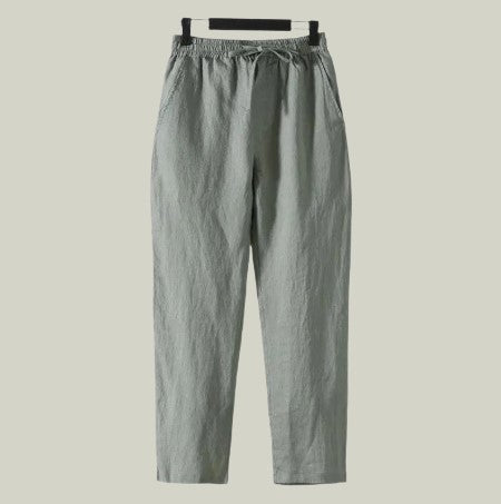 Linen Straight-Leg Trousers