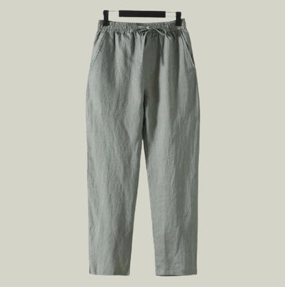 Linen Straight-Leg Trousers