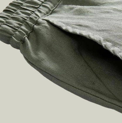 Linen Straight-Leg Trousers